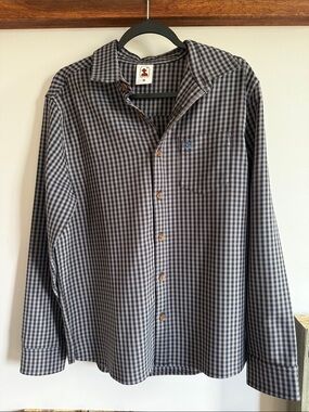 Men's Casual Check Button-Down Shirt — Gray & Black